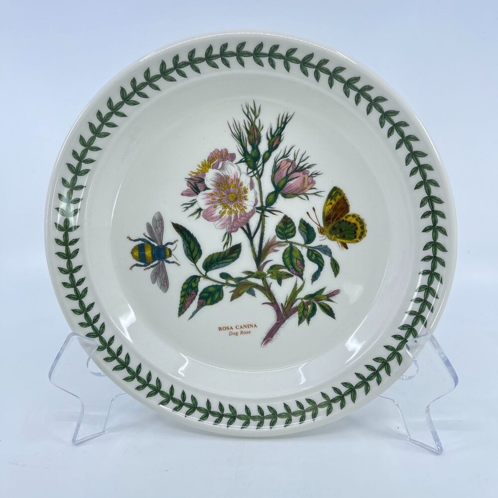 portmeirion botanic garden collection salad plate "rosa canina dog rose" pattern